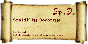 Szalóky Dorottya névjegykártya