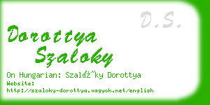 dorottya szaloky business card